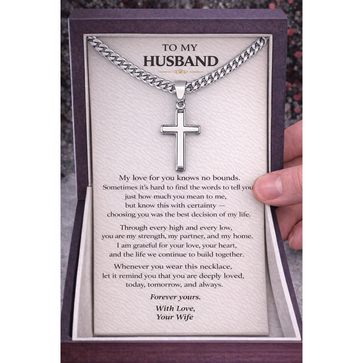 Artisan-Crafted Cross Pendant Necklace with Cuban Chain