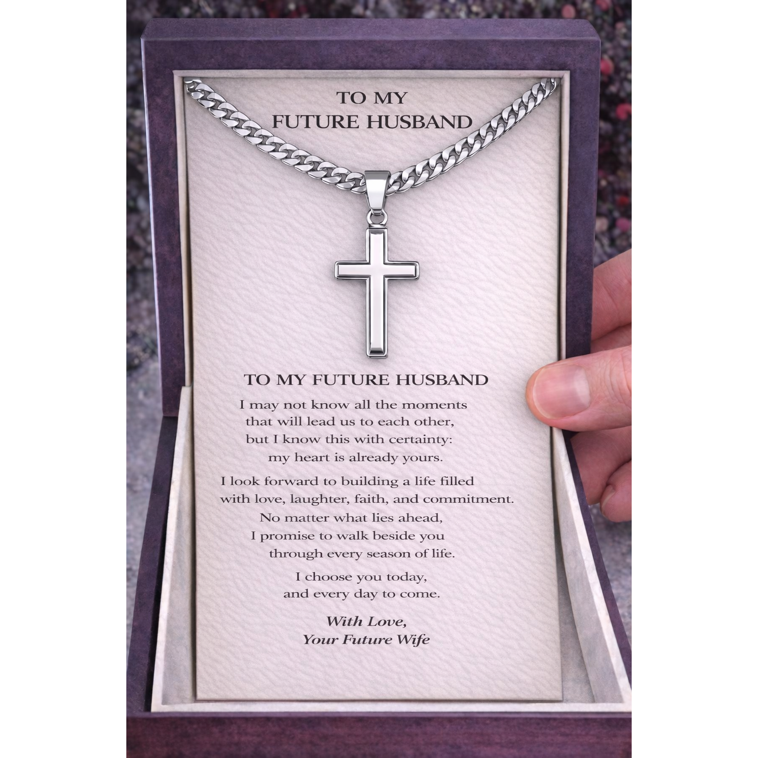 Artisan-Crafted Cross Pendant Necklace with Cuban Chain