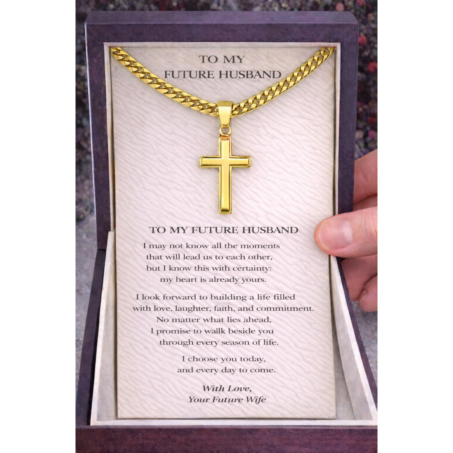 Artisan-Crafted Cross Pendant Necklace with Cuban Chain