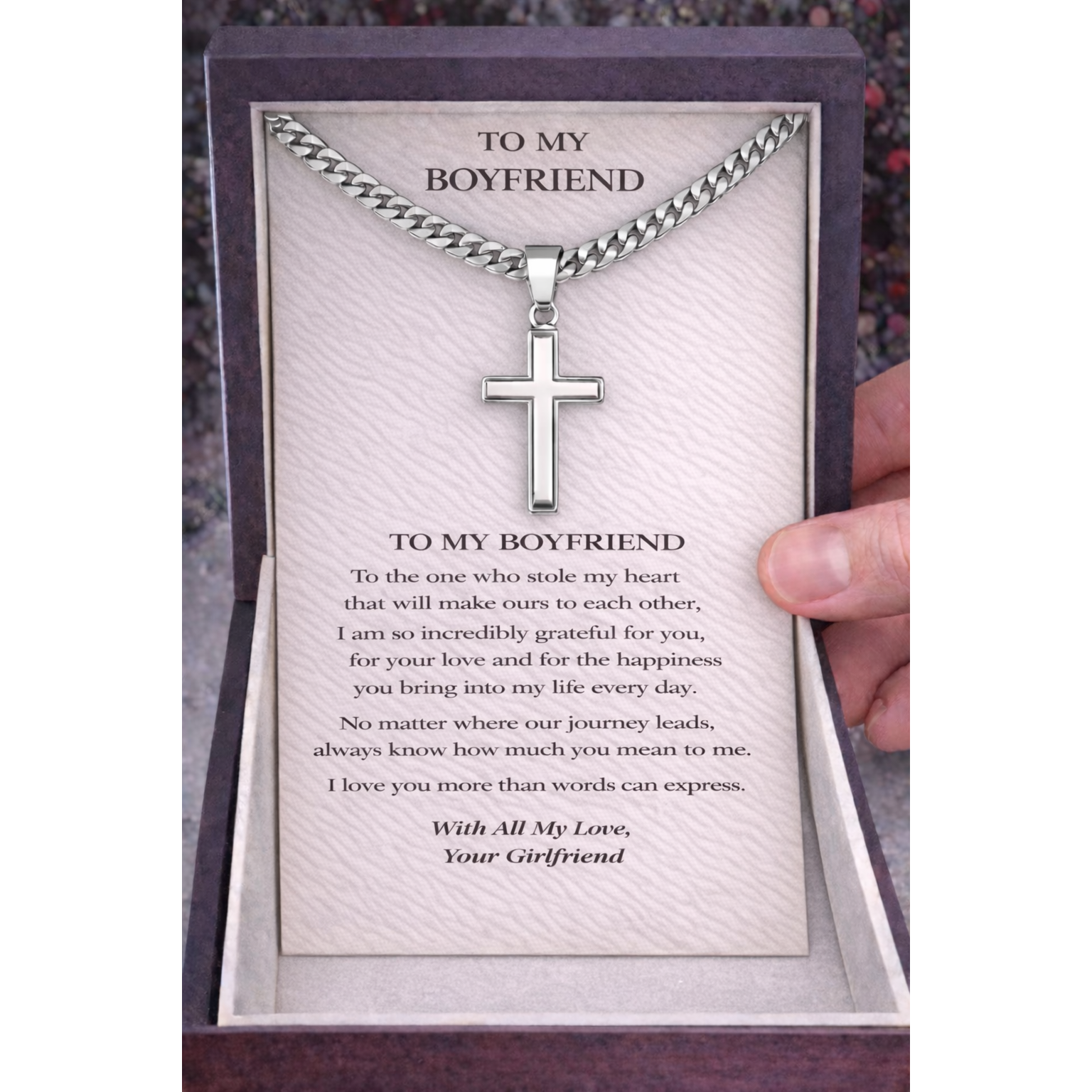 Artisan-Crafted Cross Pendant Necklace with Cuban Chain