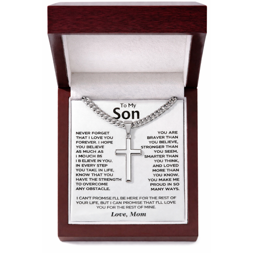 Artisan-Crafted Cross Pendant Necklace with Cuban Chain