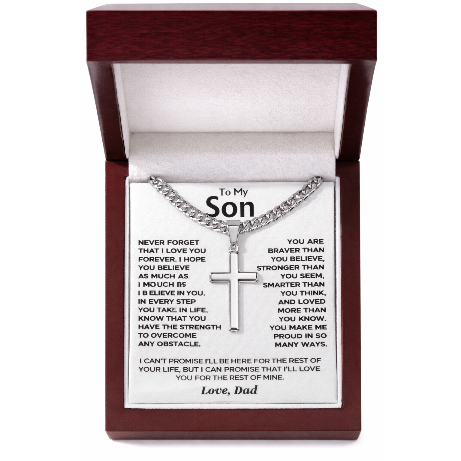 Artisan-Crafted Cross Pendant Necklace with Cuban Chain