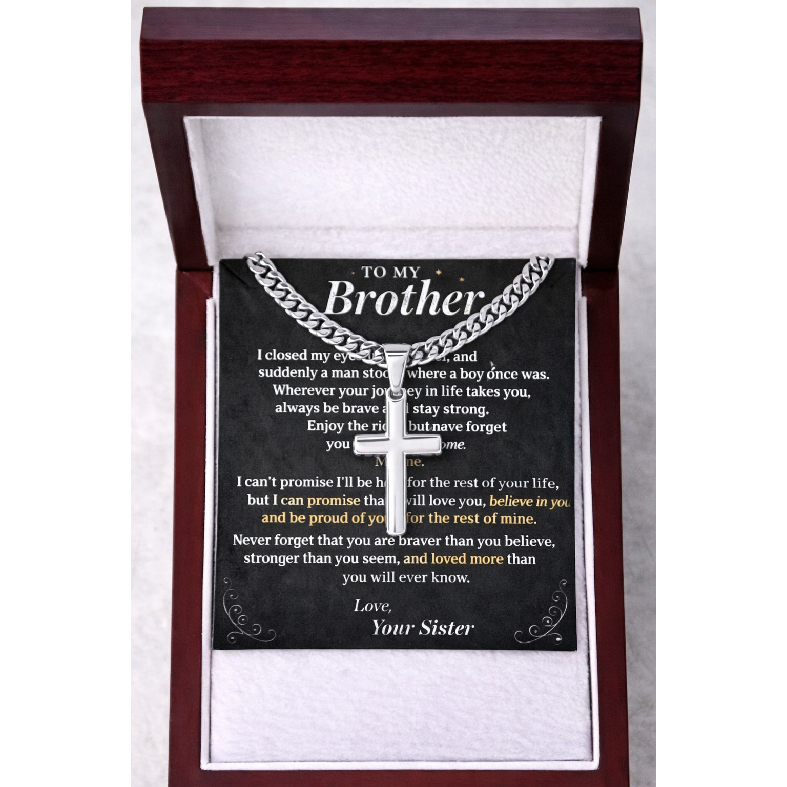 Artisan-Crafted Cross Pendant & Necklace