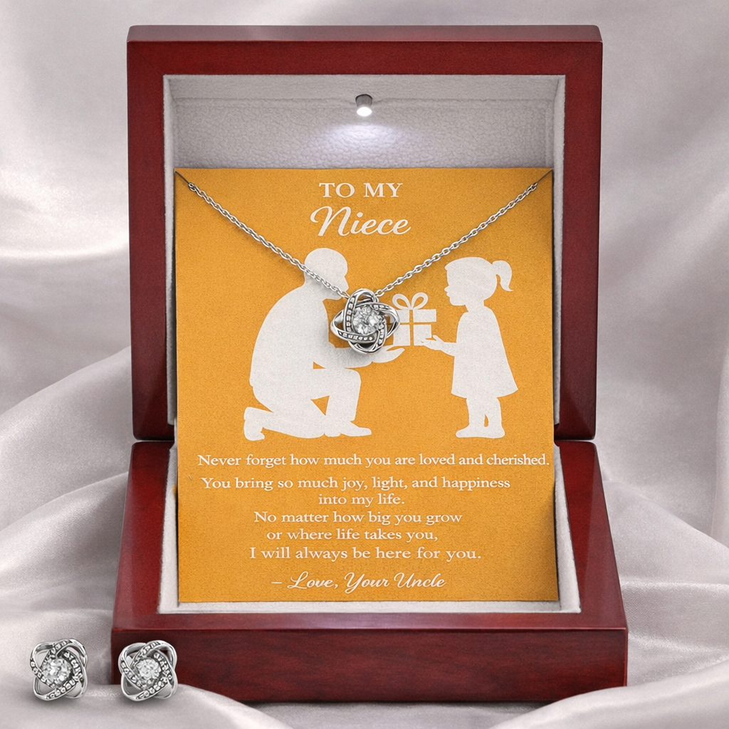 Love Knot Necklace & Earring Set