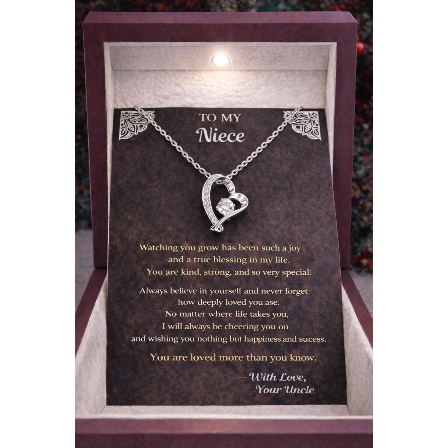 Forever Love Necklace with Sparkling Heart Pendant