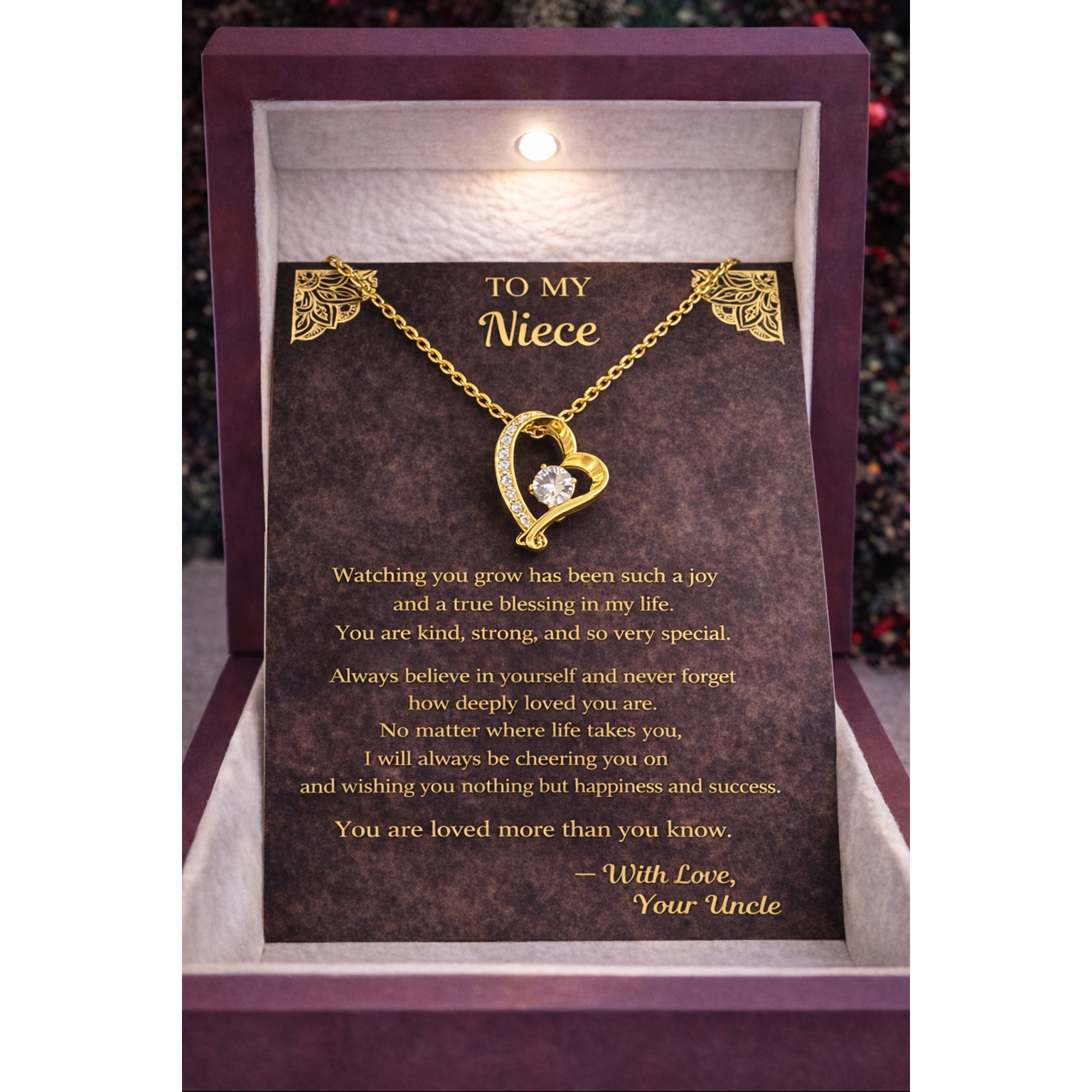 Forever Love Necklace with Sparkling Heart Pendant