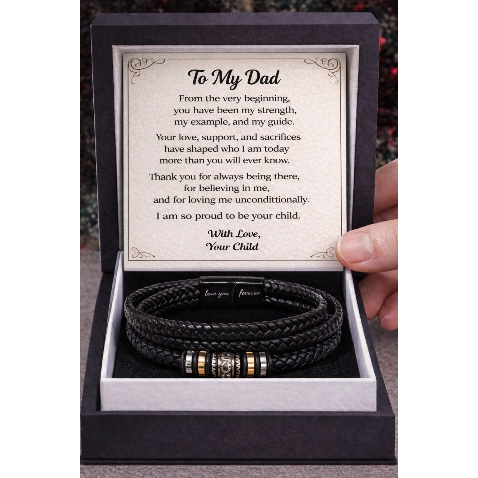 Men's Love You Forever Engraved Bracelet