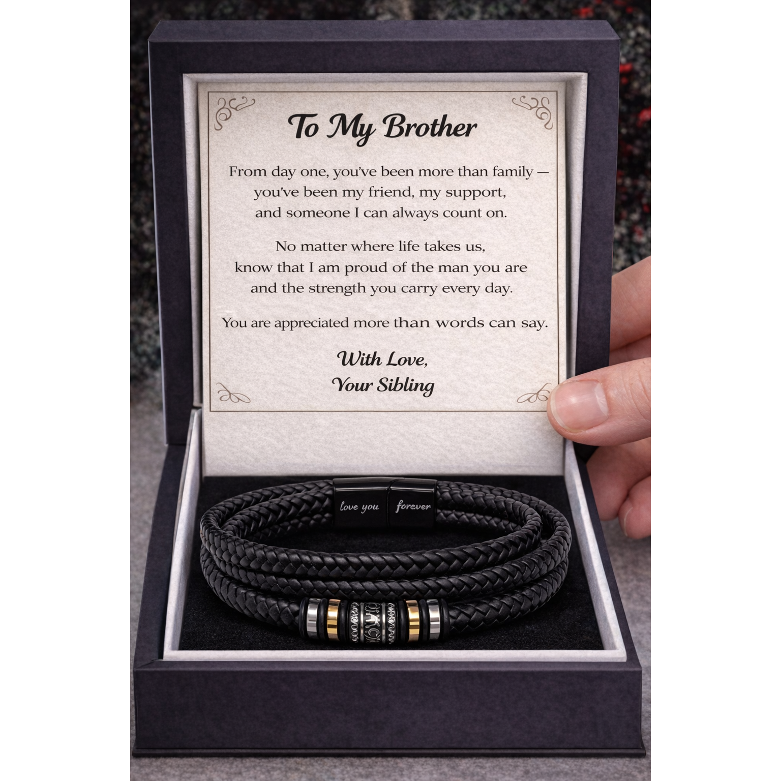 Men's Love You Forever Engraved Bracelet
