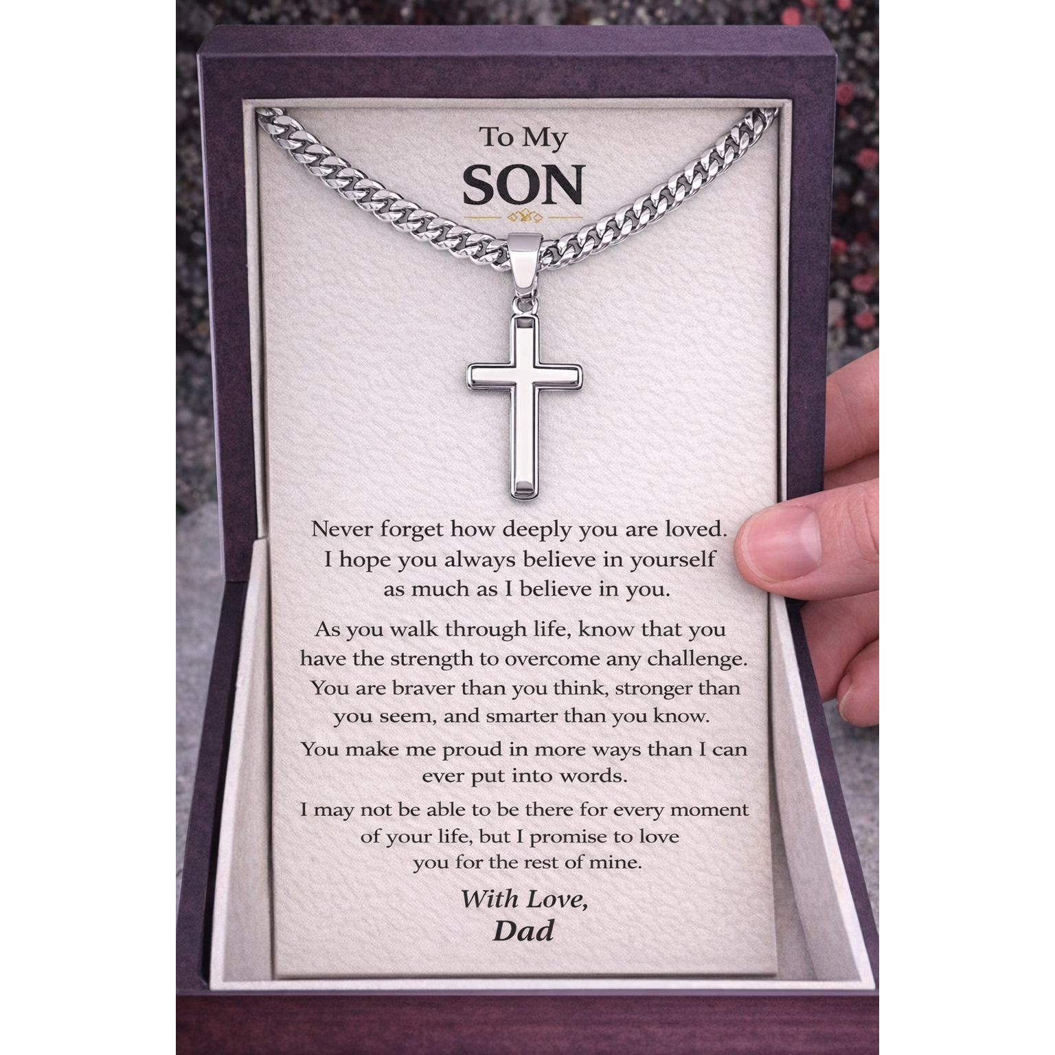 Artisan-Crafted Cross Pendant Necklace with Cuban Chain