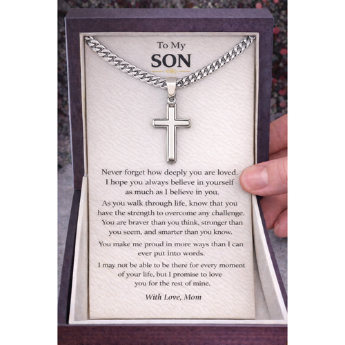 Artisan-Crafted Cross Pendant Necklace with Cuban Chain