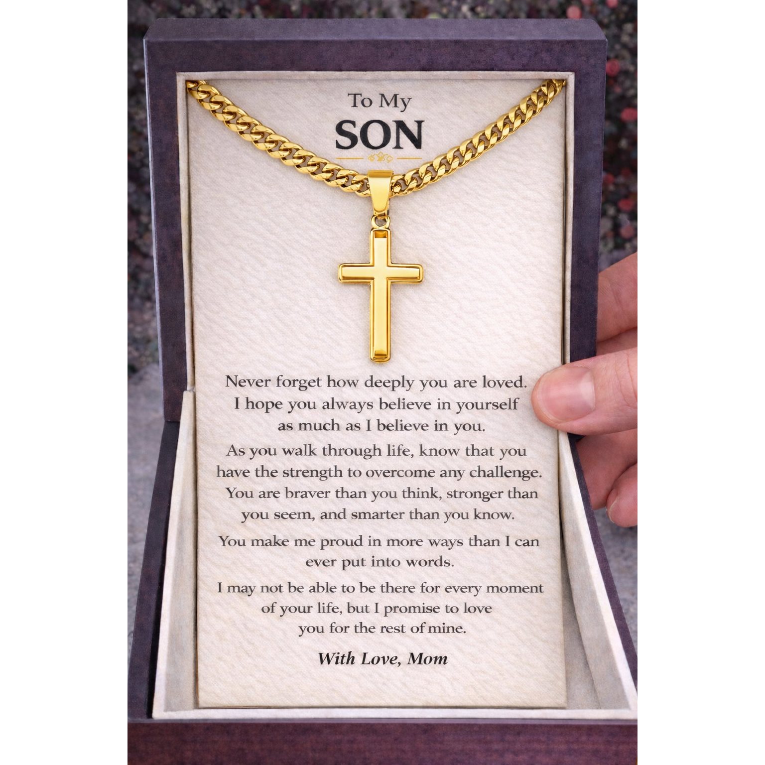 Artisan-Crafted Cross Pendant Necklace with Cuban Chain