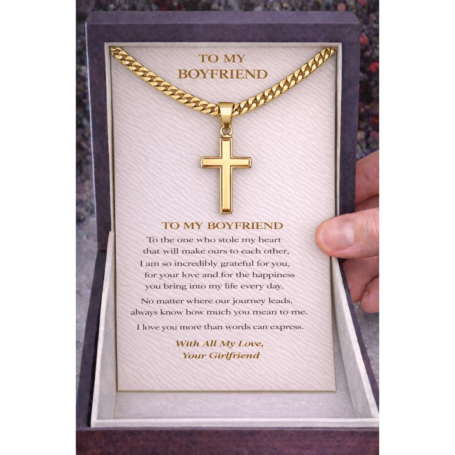 Artisan-Crafted Cross Pendant Necklace with Cuban Chain