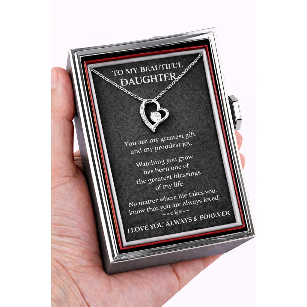 Forever Love Necklace with Preserved Rose Reveal Box