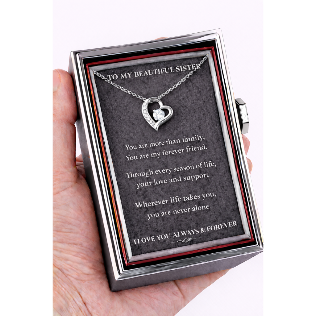 Forever Love Necklace with Preserved Rose Reveal Box