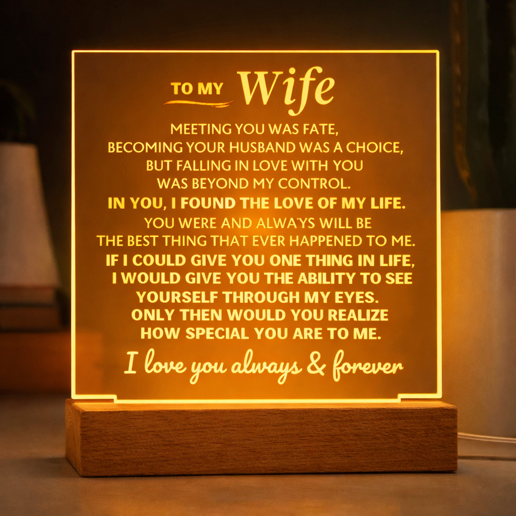 Vibrant LED Acrylic Plaque  Home or Gift Display