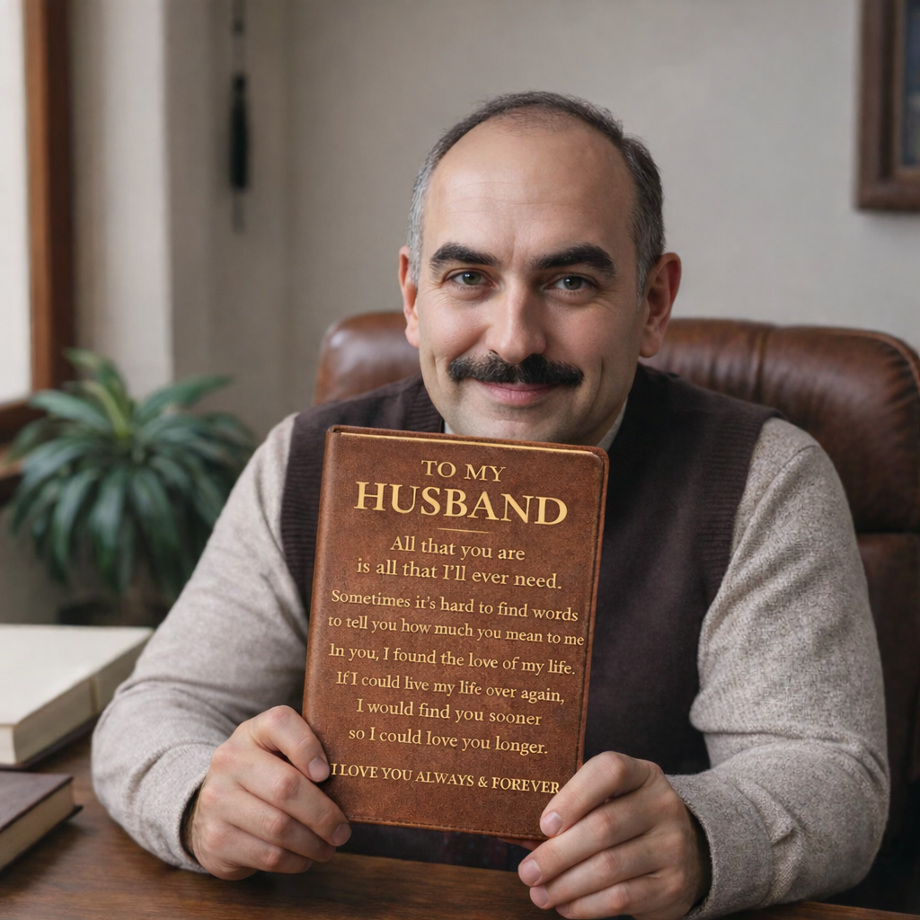 Graphic Leather Journal  Vegan Notebook with Elastic Band