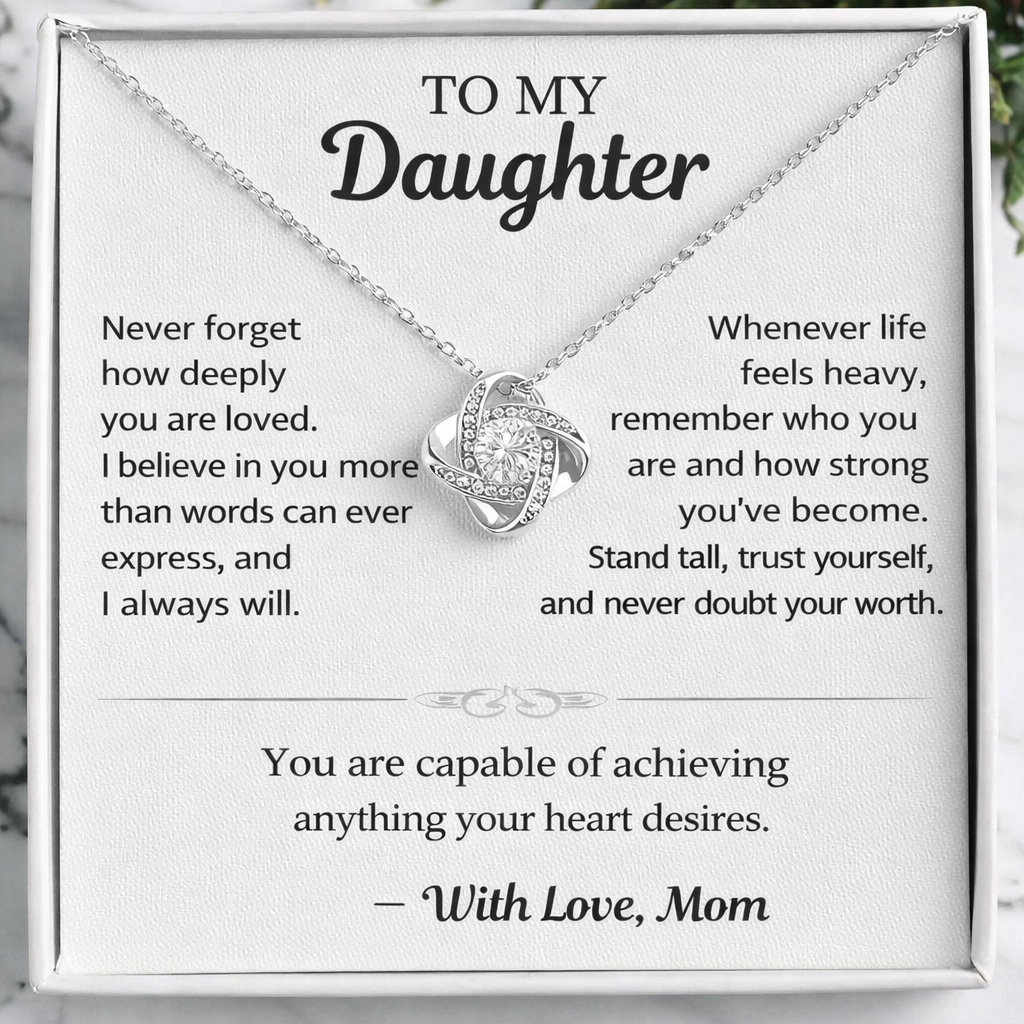 Love Knot Necklace & Sweetest Devotion Flower Gift