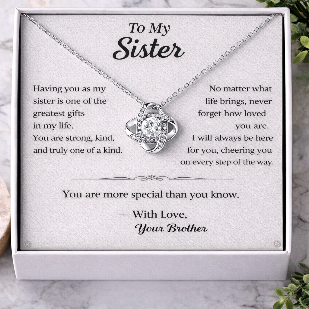 Love Knot Necklace & Sweetest Devotion Flower Gift