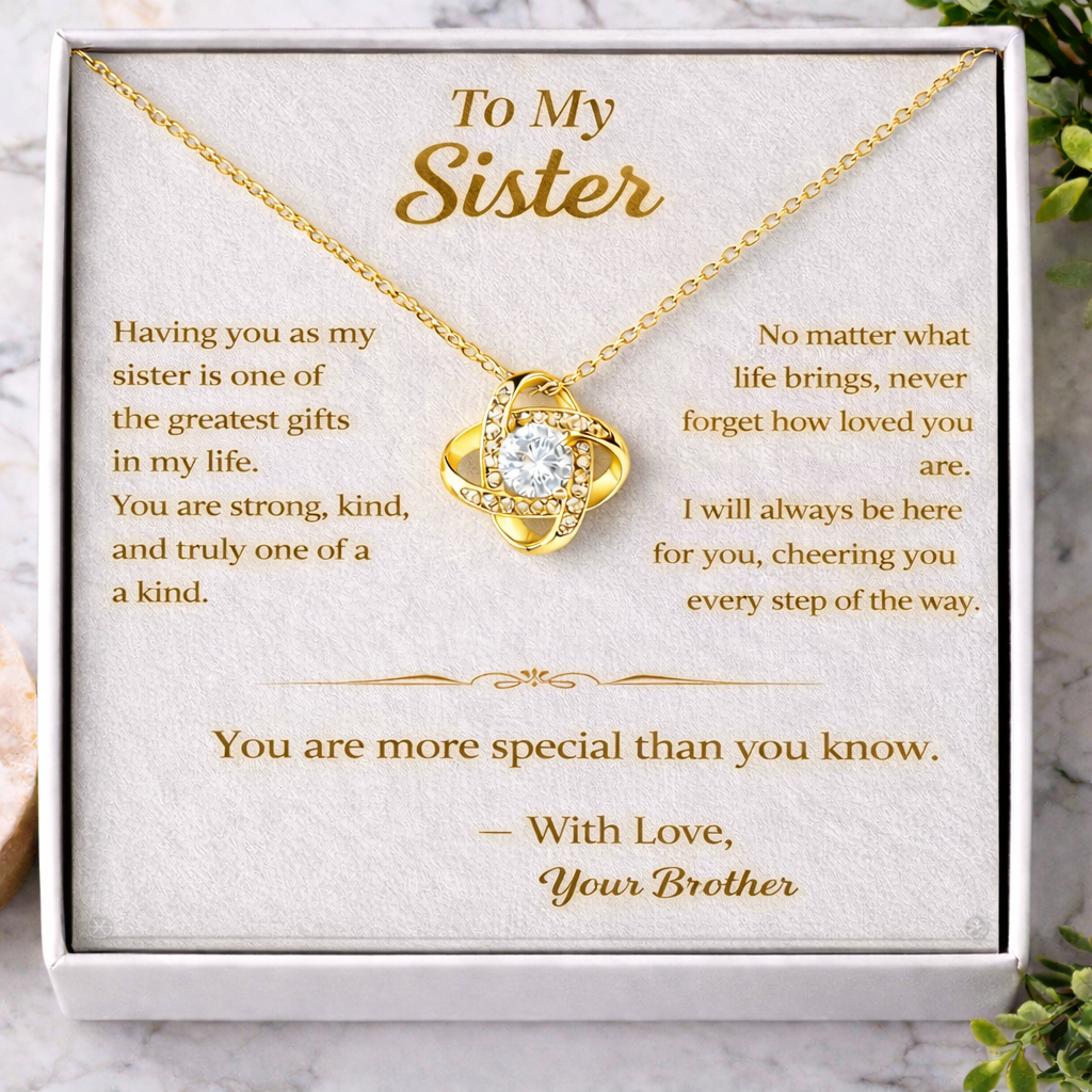 Love Knot Necklace & Sweetest Devotion Flower Gift