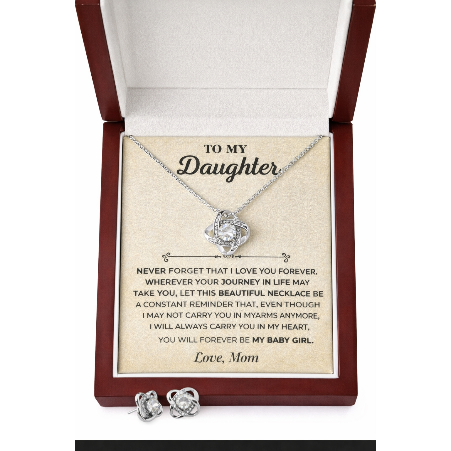 Love Knot Necklace & Earring Set