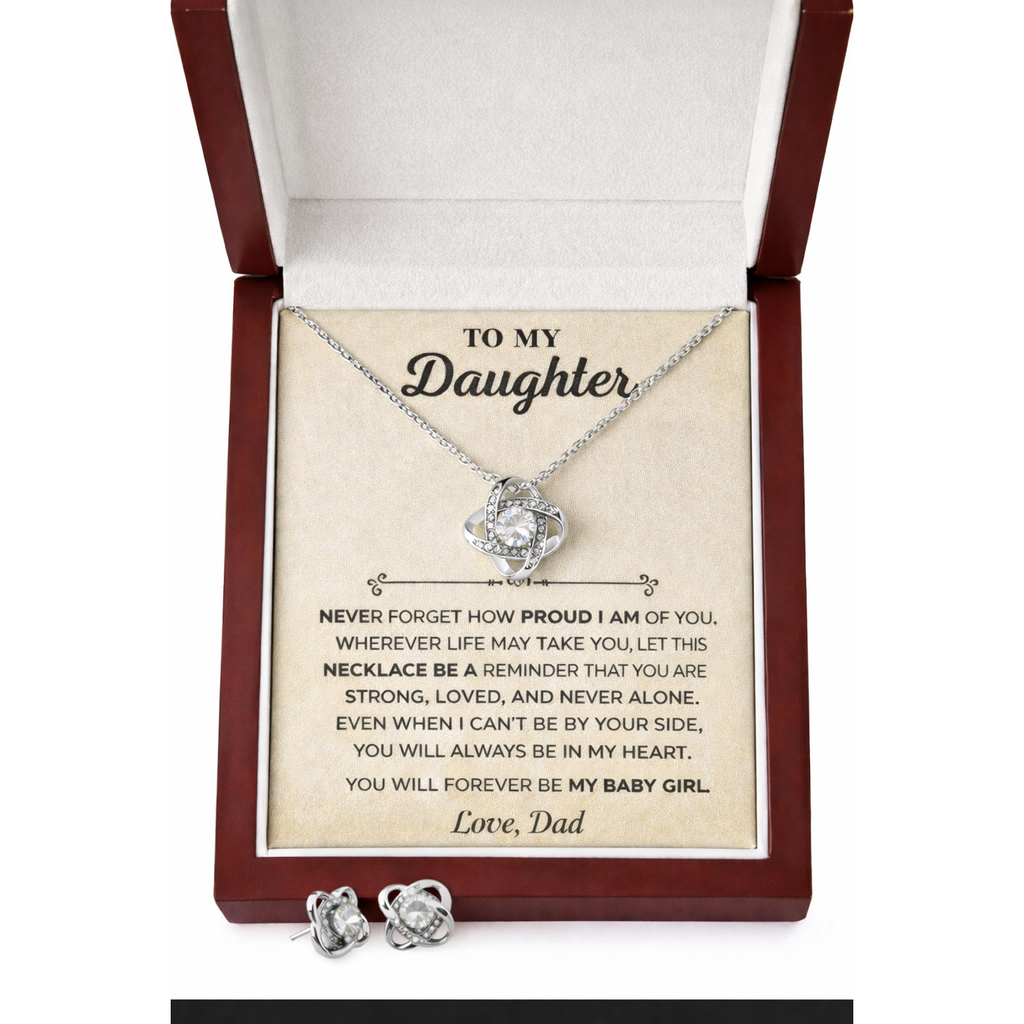 Love Knot Necklace & Earring Set