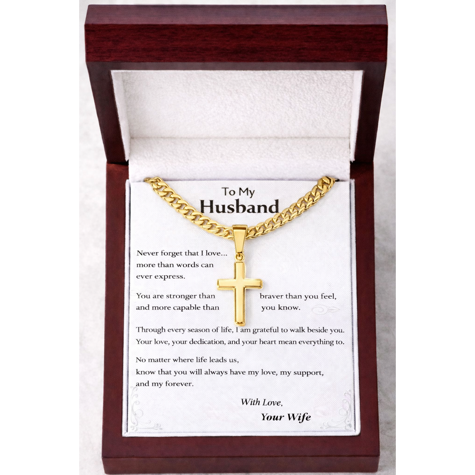 Artisan-Crafted Cross Pendant Necklace with Cuban Chain