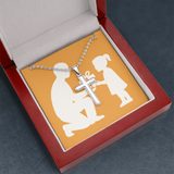 Artisan-Crafted Stainless Steel Cross Necklace with Ball Chain - Jewelry