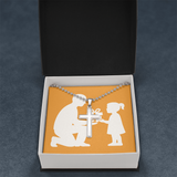 Artisan-Crafted Stainless Steel Cross Necklace with Ball Chain - Jewelry