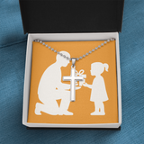 Artisan-Crafted Stainless Steel Cross Necklace with Ball Chain - Jewelry