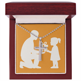 Artisan-Crafted Stainless Steel Cross Necklace with Ball Chain - Luxury Box - Jewelry