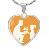 Custom Engraved Heart Pendant with Snake Chain - Jewelry