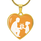 Custom Engraved Heart Pendant with Snake Chain - Jewelry