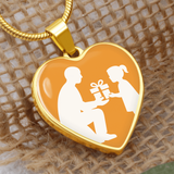 Custom Engraved Heart Pendant with Snake Chain - Jewelry