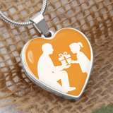Custom Engraved Heart Pendant with Snake Chain - Jewelry