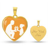 Custom Engraved Heart Pendant with Snake Chain - Jewelry