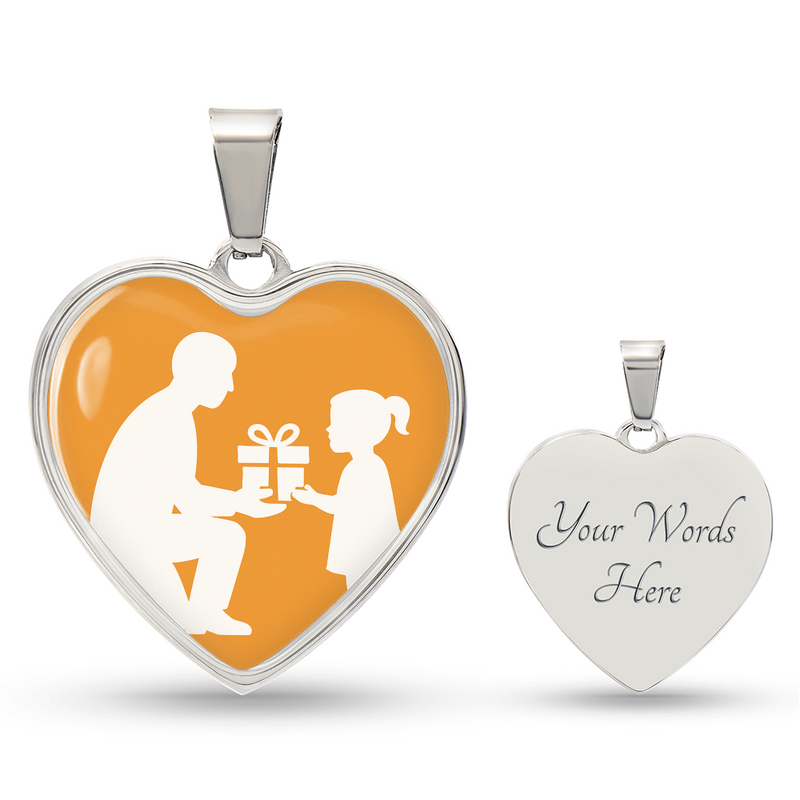 Custom Engraved Heart Pendant with Snake Chain - Jewelry
