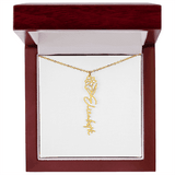 Custom Flower Name Necklace - 18k Yellow Gold Finish / Standard Box / January - Jewelry