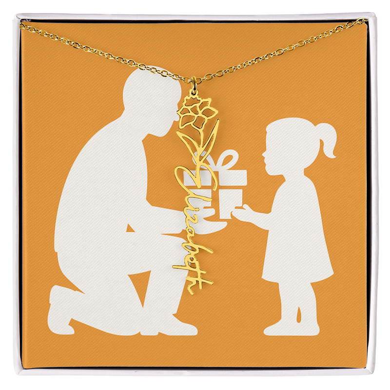 Custom Flower Name Necklace - Jewelry