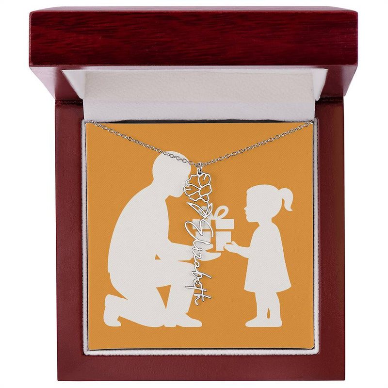 Custom Flower Name Necklace - Jewelry