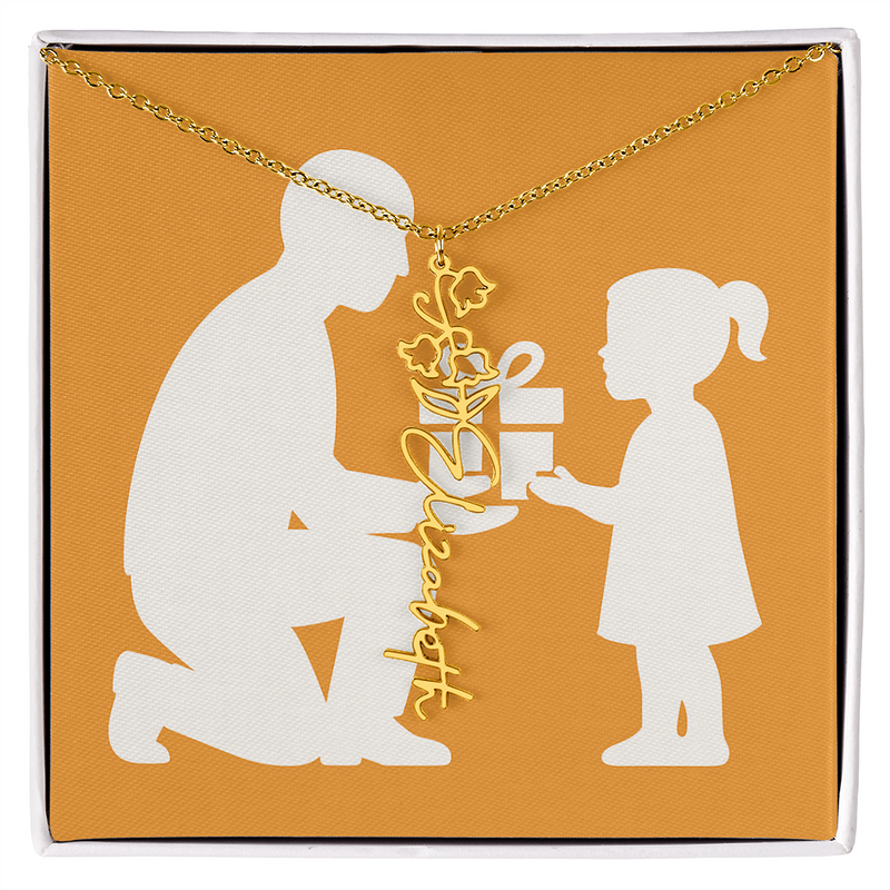 Custom Flower Name Necklace - Jewelry