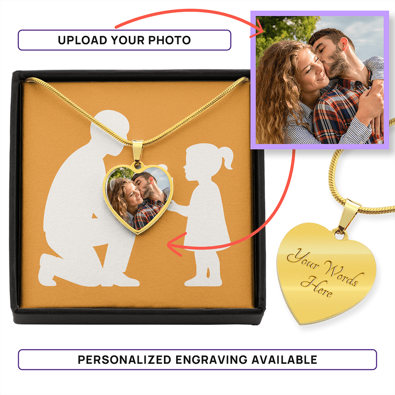 Custom Heart Necklace with Ball Chain - Luxury Necklace (18k Yellow Gold Finish) / Yes - Jewelry