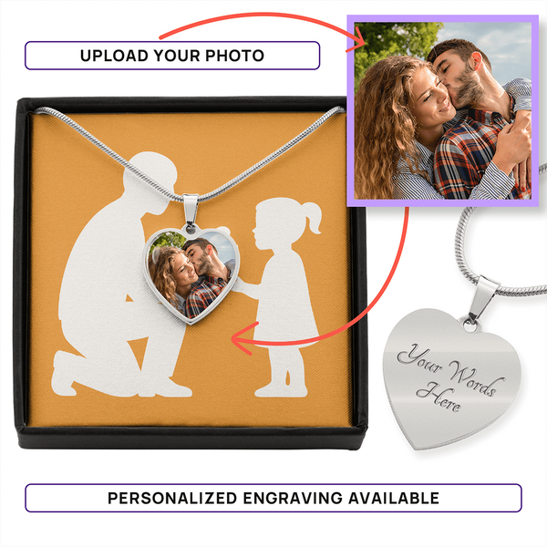 Custom Heart Necklace with Ball Chain - Luxury Necklace (.316 Surgical Steel) / Yes - Jewelry