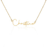 Custom Signature Name Necklace - Gold Finish Over Stainless Steel / Standard Box - Jewelry