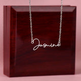 Custom Signature Name Necklace - Polished Stainless Steel / Luxury Box - Jewelry