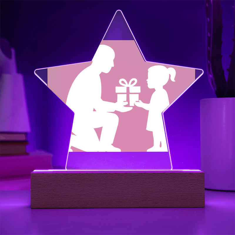 Custom Star Acrylic Plaque Decorative LED Gift - Battery Powered LED Base - Jewelry