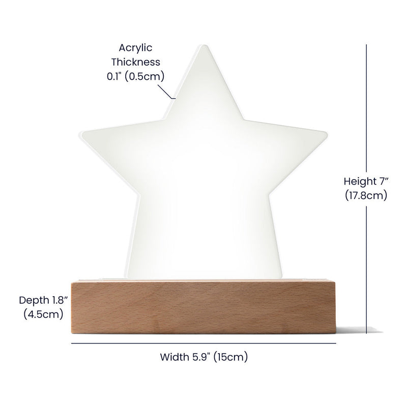 Custom Star Acrylic Plaque Decorative LED Gift - Jewelry