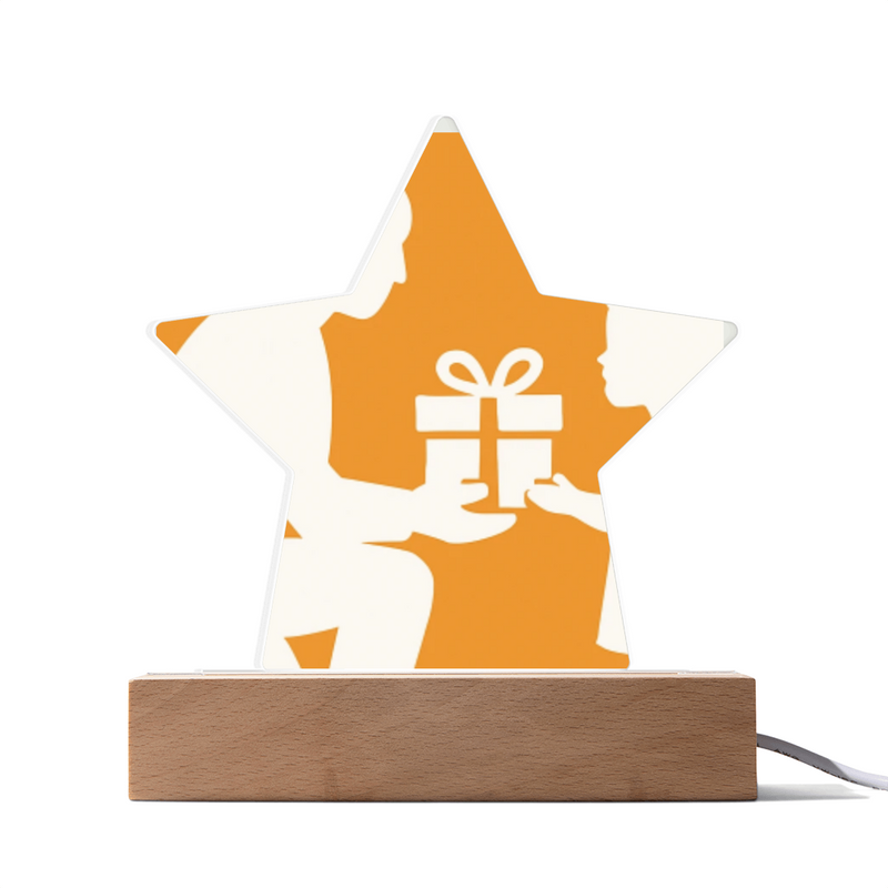 Custom Star Acrylic Plaque Decorative LED Gift - Acrylic Star with LED Corded Base - Jewelry