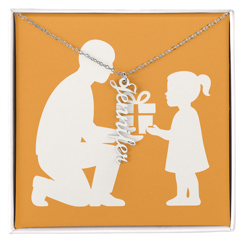 Custom Vertical Name Necklace - Jewelry