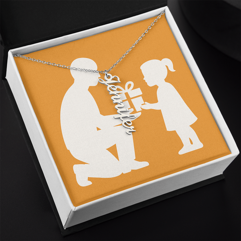 Custom Vertical Name Necklace - Jewelry