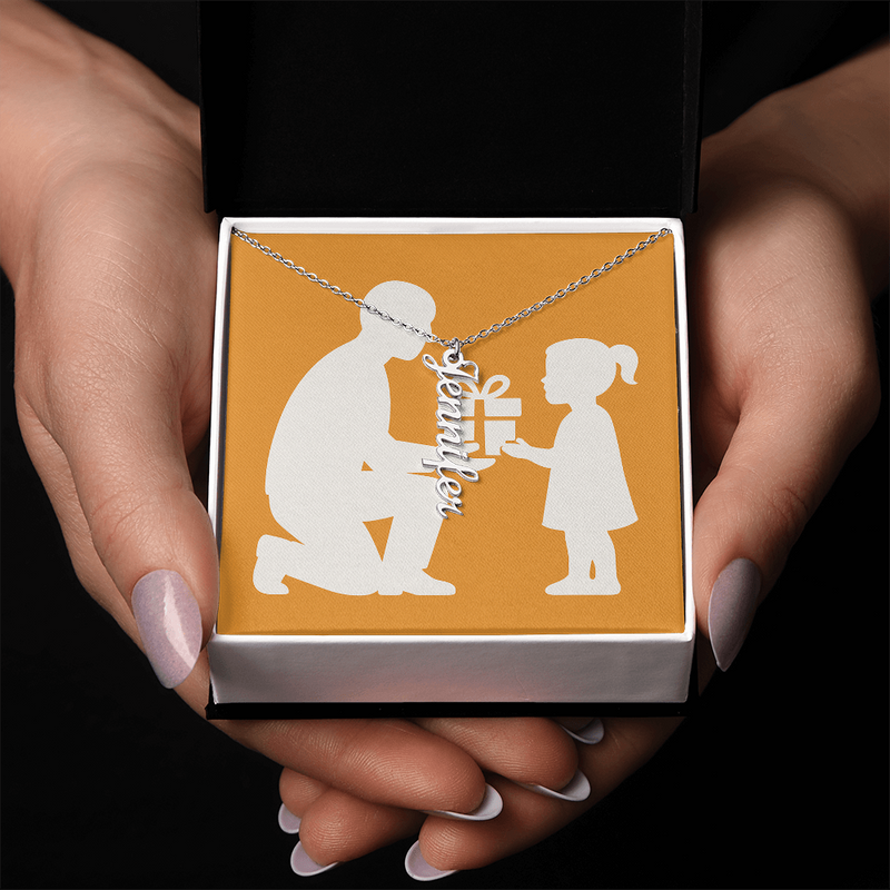 Custom Vertical Name Necklace - Jewelry